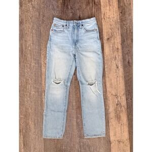 Madewell High Rise Slim Boyjean Light Wash Distressed MC556 Women